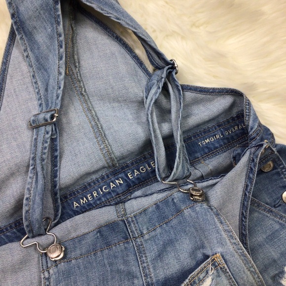 American Eagle Outfitters Light Blue Denim Overalls - Picture 8 of 10